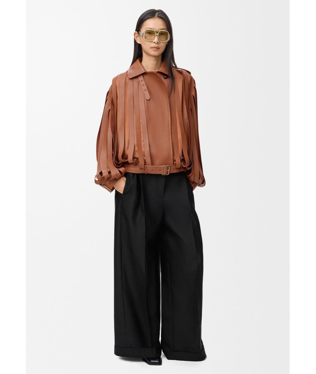 LOEWE Коричневая кожаная куртка, фото 2