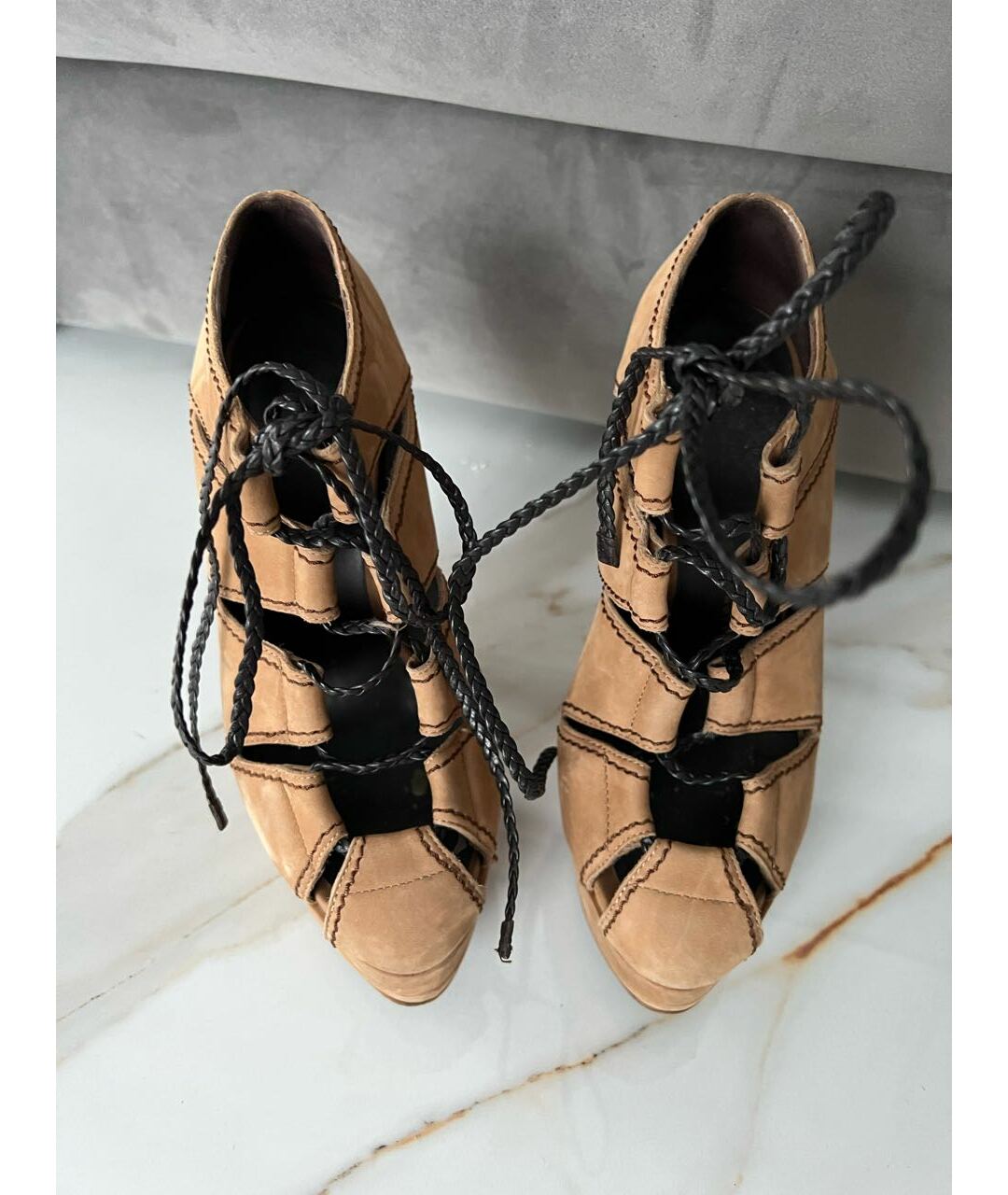 GIUSEPPE ZANOTTI DESIGN Бежевые замшевые ботильоны, фото 2