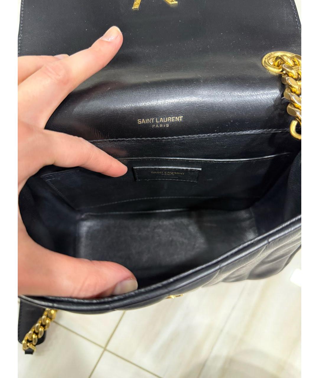 SAINT LAURENT Черная кожаная сумка через плечо, фото 6