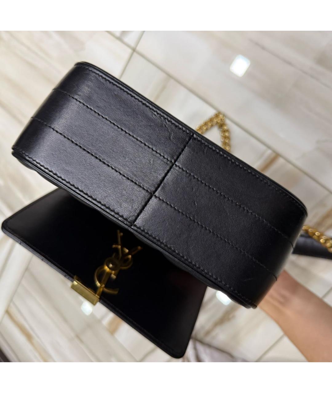 SAINT LAURENT Черная кожаная сумка через плечо, фото 8