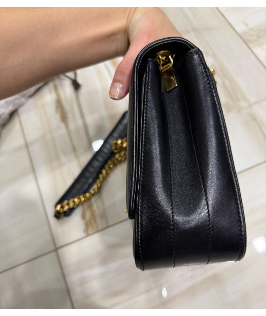 SAINT LAURENT Черная кожаная сумка через плечо, фото 7