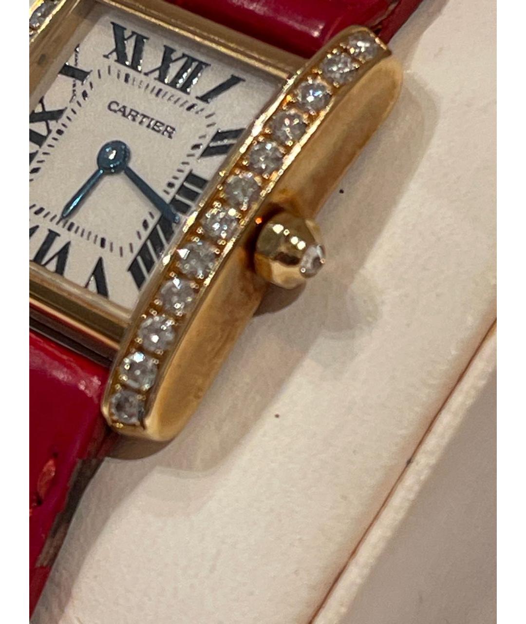 CARTIER Красные часы из желтого золота, фото 5
