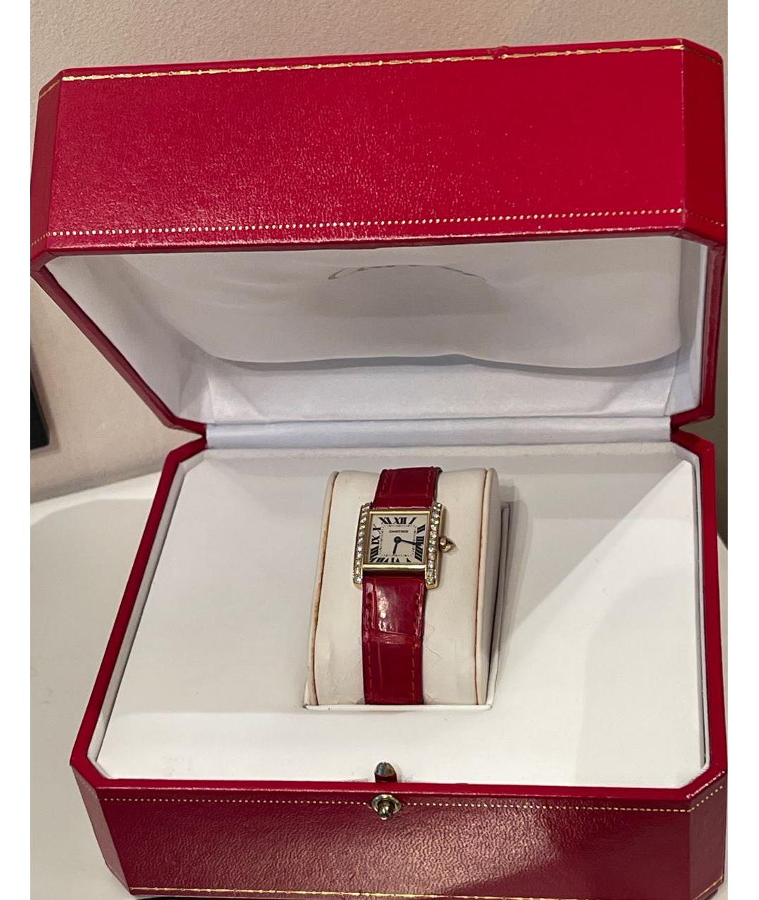 CARTIER Красные часы из желтого золота, фото 3