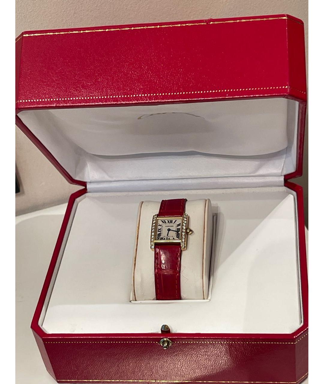 CARTIER Красные часы из желтого золота, фото 4