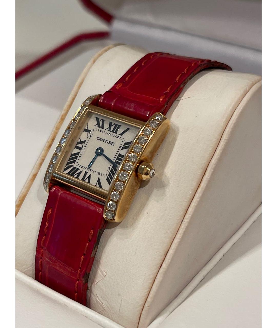CARTIER Красные часы из желтого золота, фото 8
