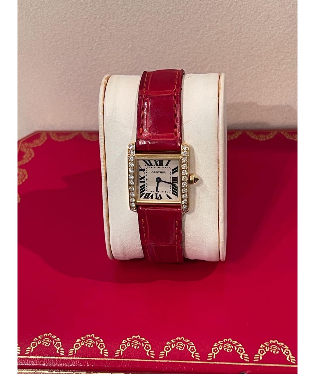 CARTIER Красные часы из желтого золота, фото 9