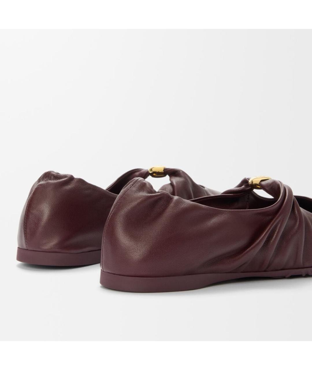 LOEWE Бордовые кожаные балетки, фото 5