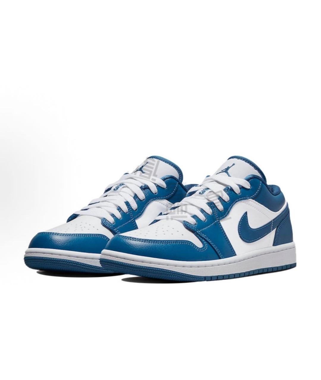 JORDAN Синие кожаные кроссовки, фото 2