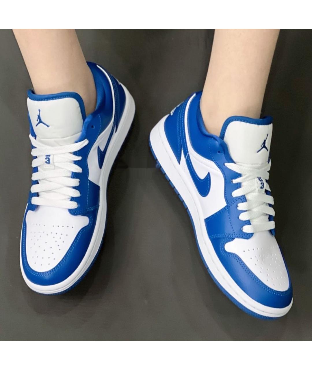 JORDAN Синие кожаные кроссовки, фото 6