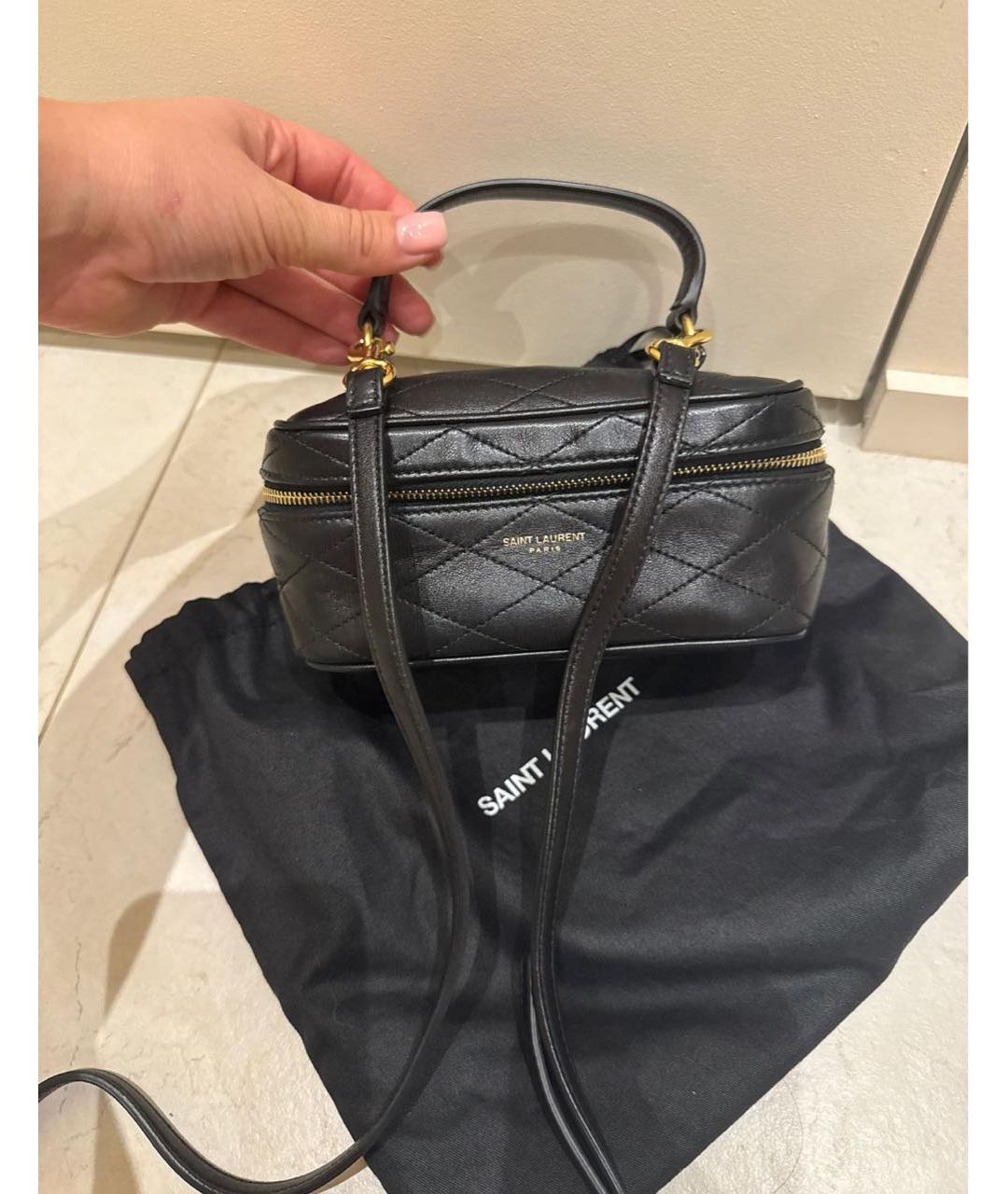 SAINT LAURENT Черная кожаная сумка через плечо, фото 3