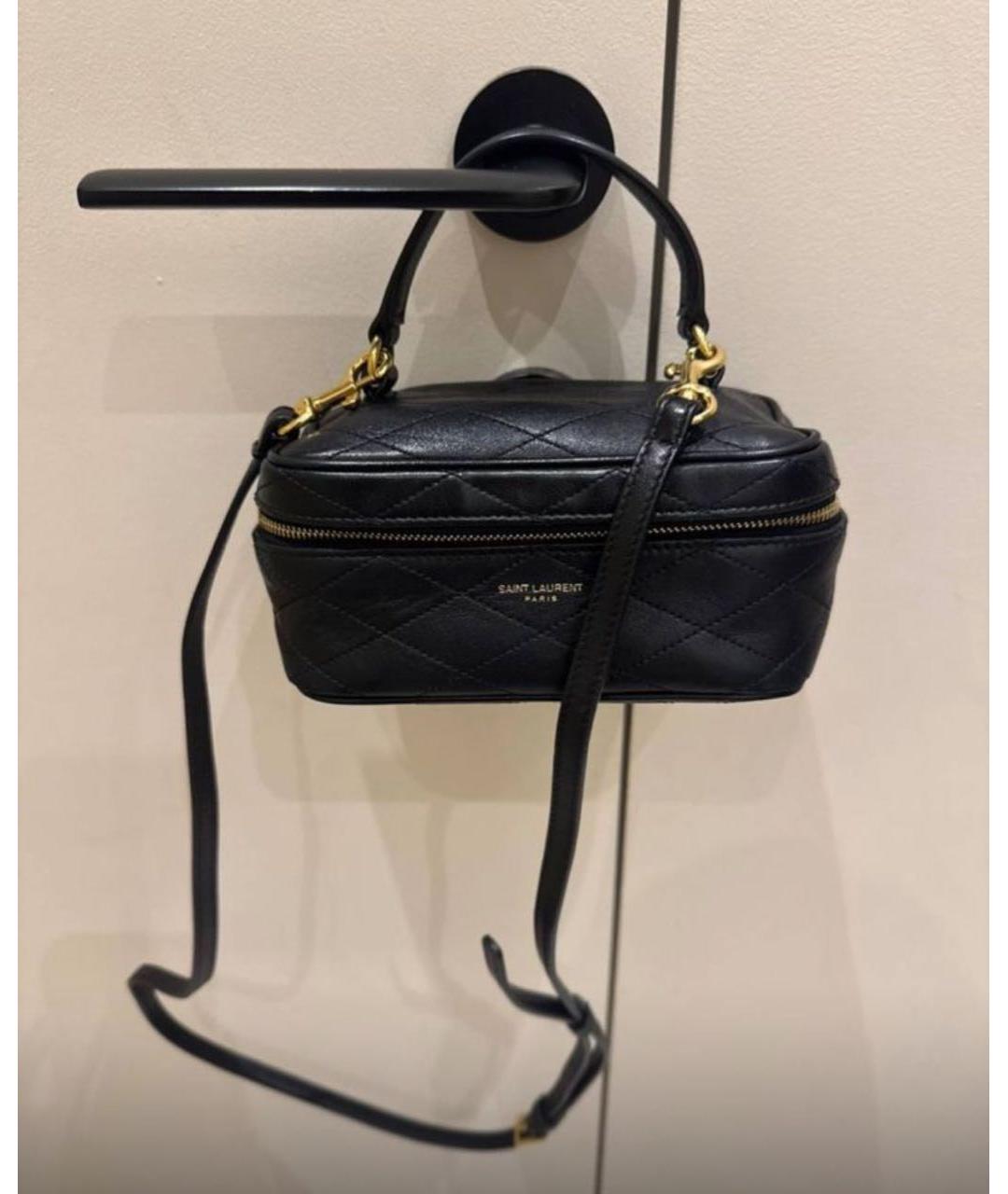 SAINT LAURENT Черная кожаная сумка через плечо, фото 5