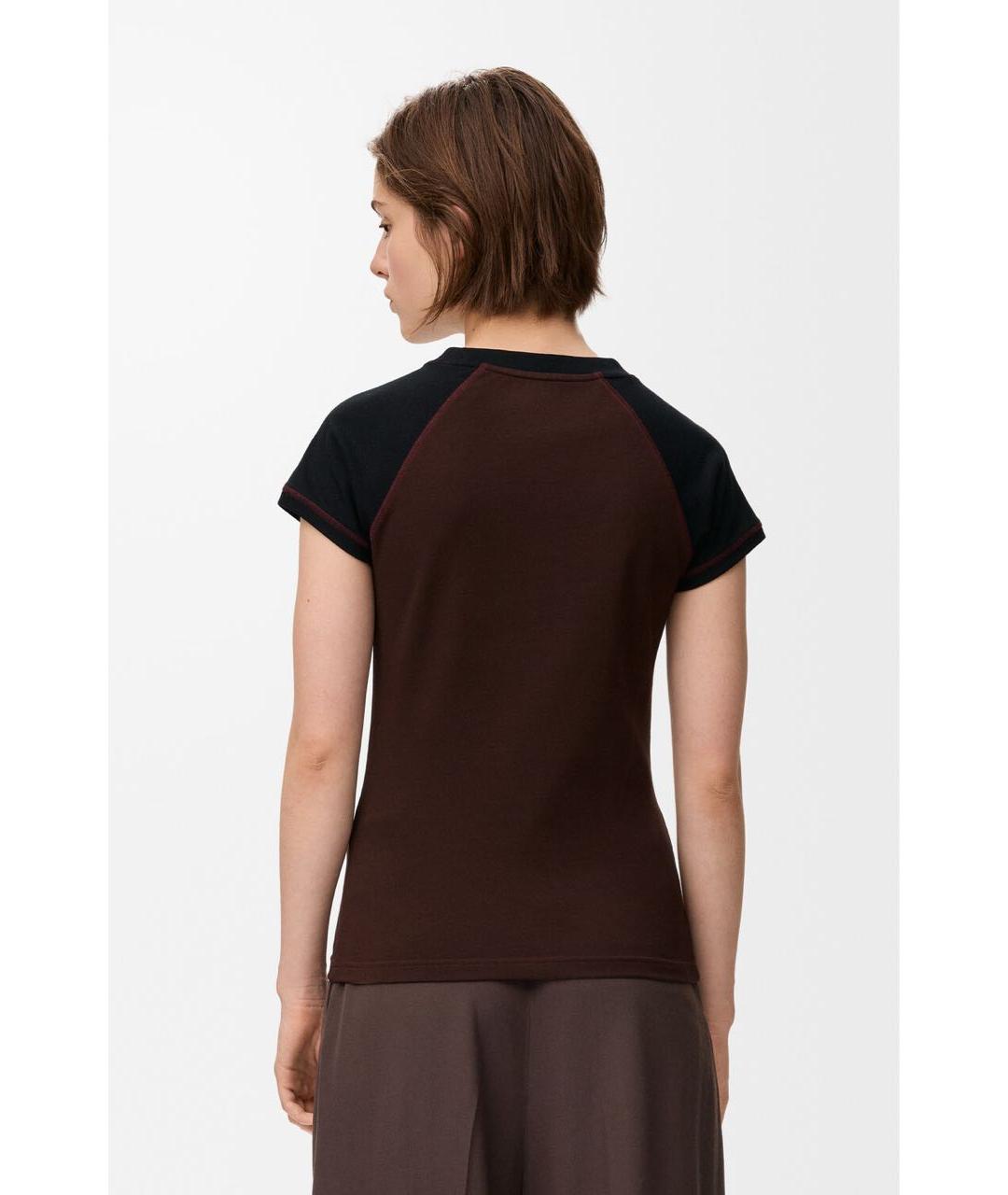LOEWE Бордовая хлопковая футболка, фото 4