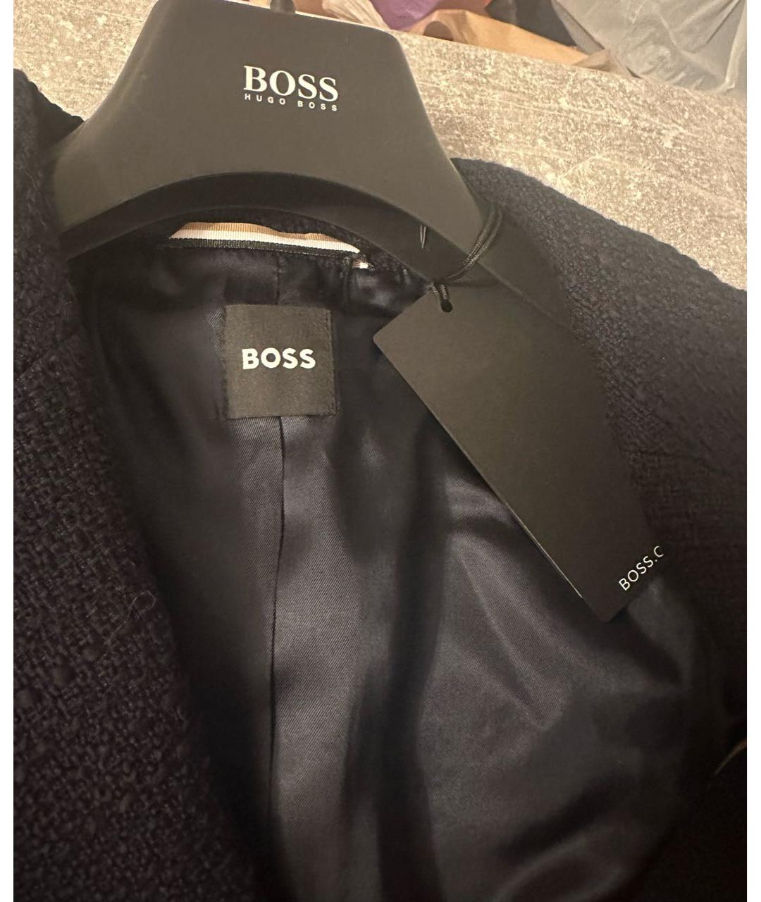 HUGO BOSS Темно-синий твидовый жакет/пиджак, фото 3