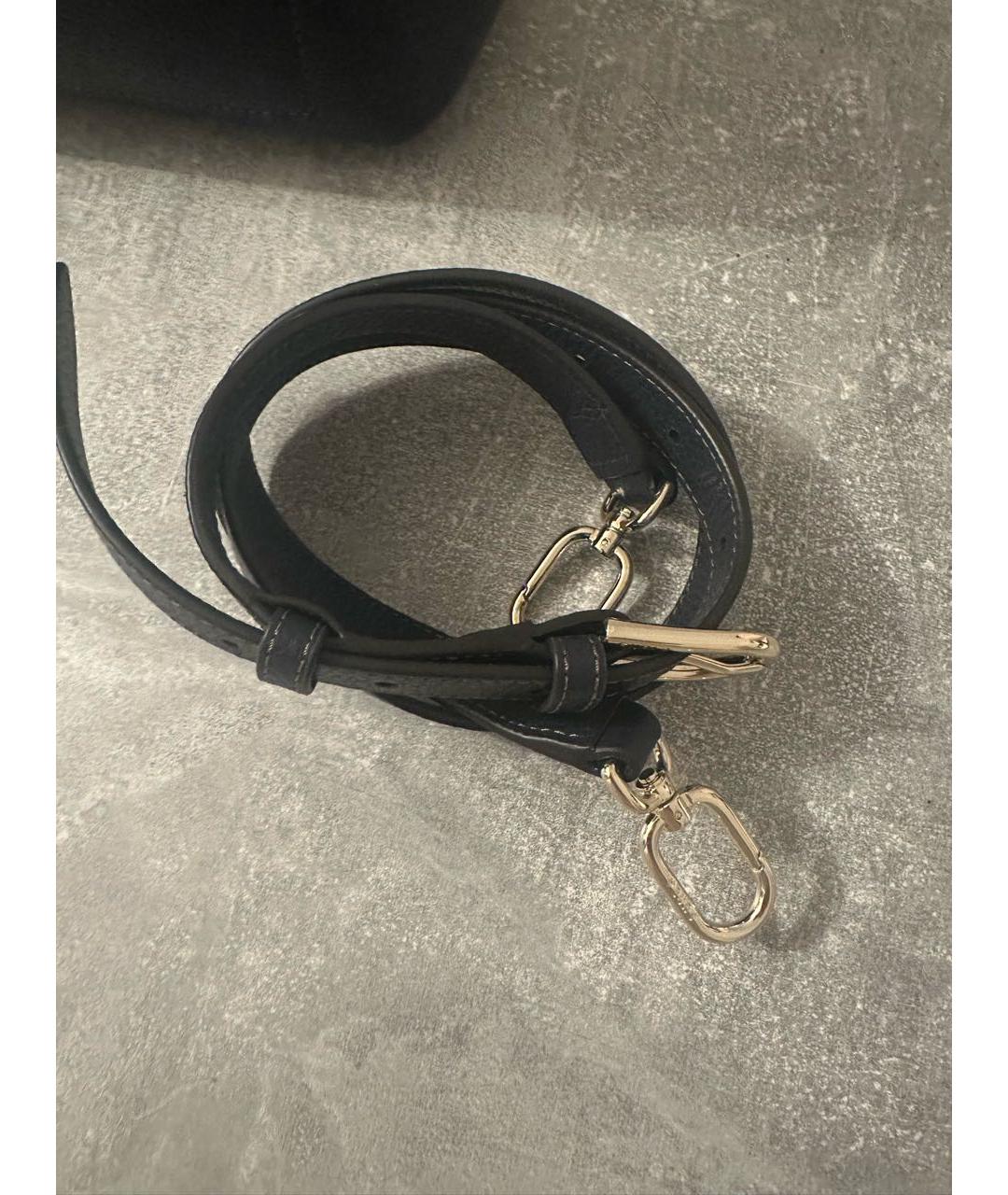 FURLA Темно-синяя кожаная сумка с короткими ручками, фото 5