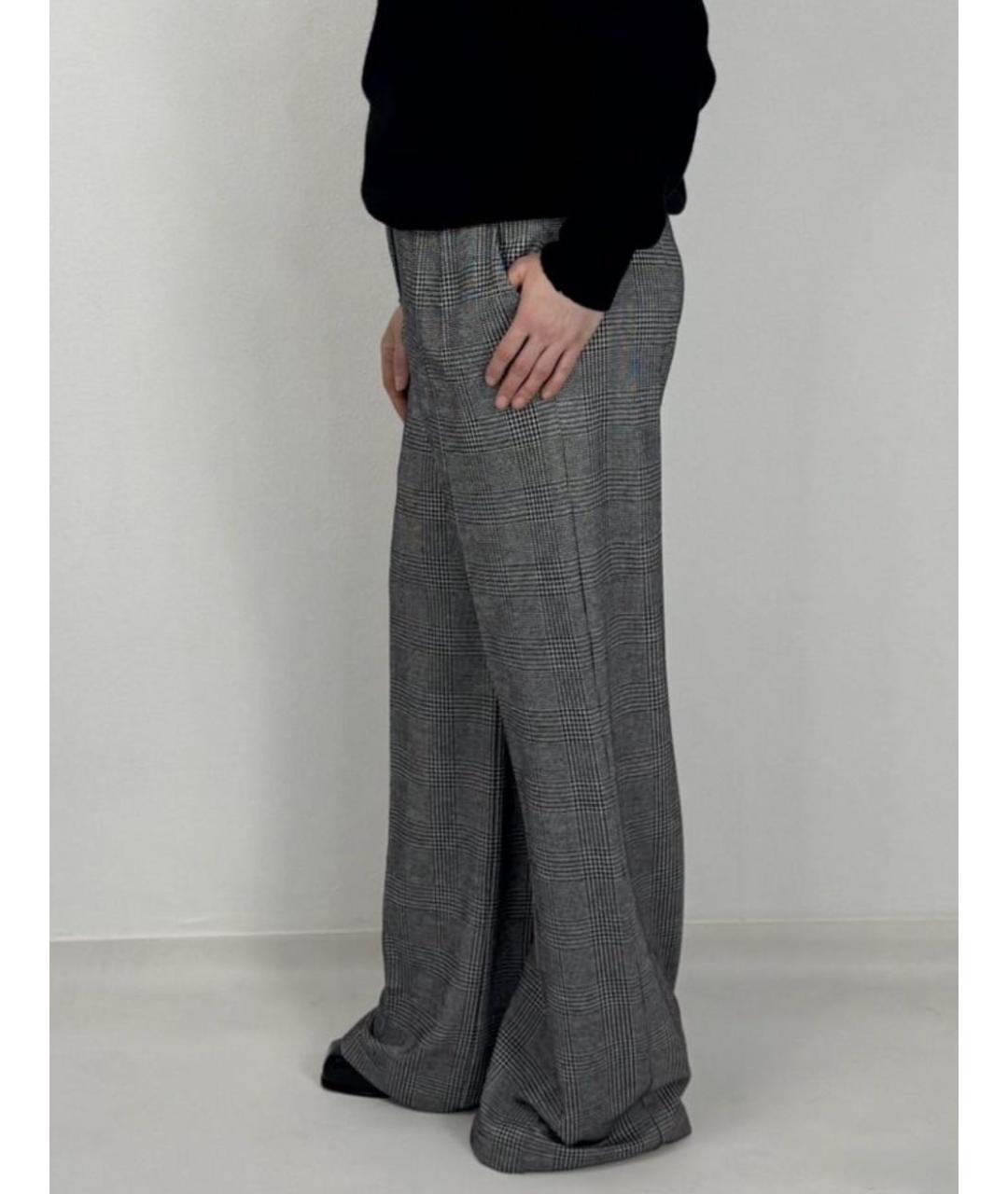 MAX MARA Серые вискозные прямые брюки, фото 7