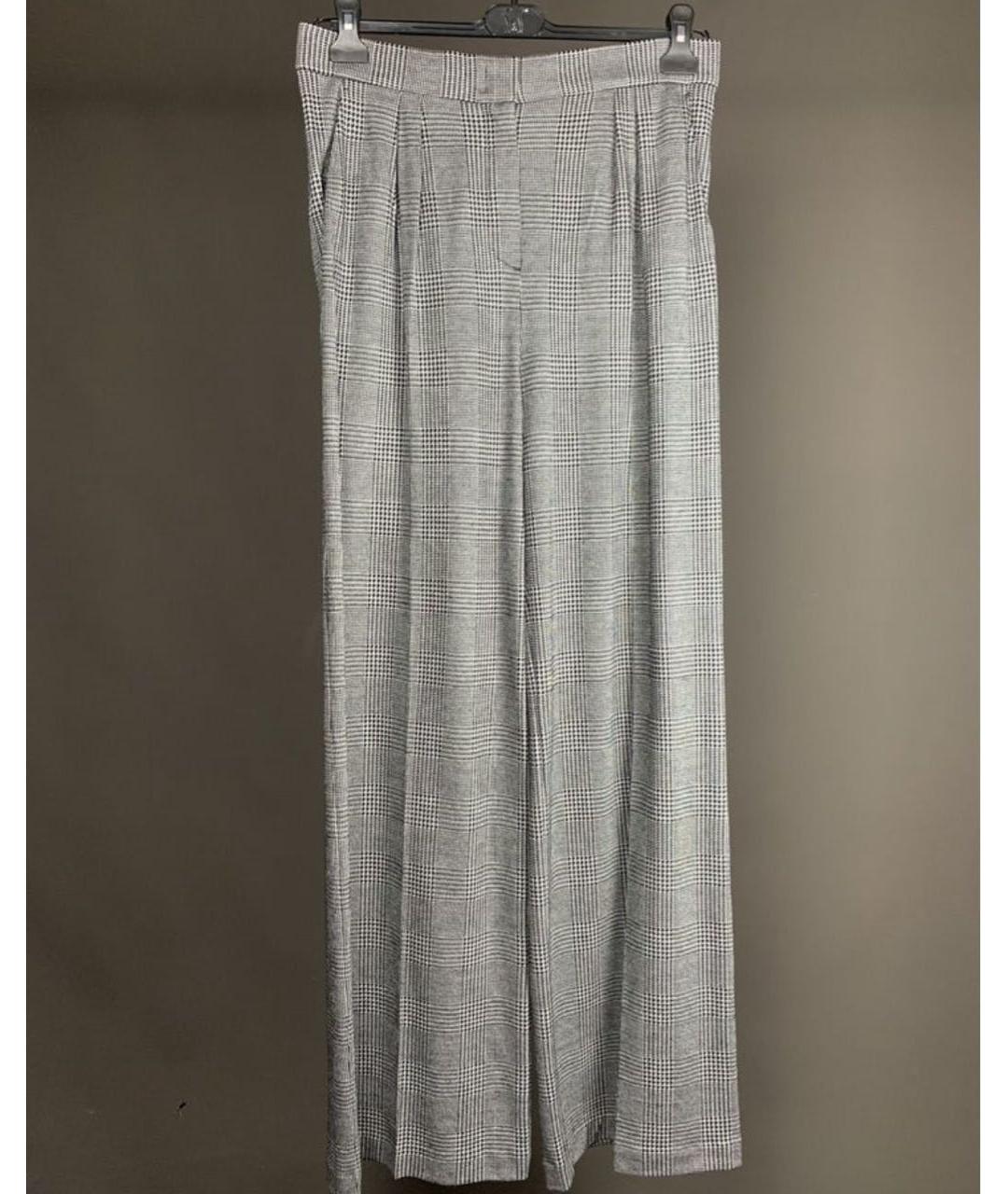 MAX MARA Серые вискозные прямые брюки, фото 9