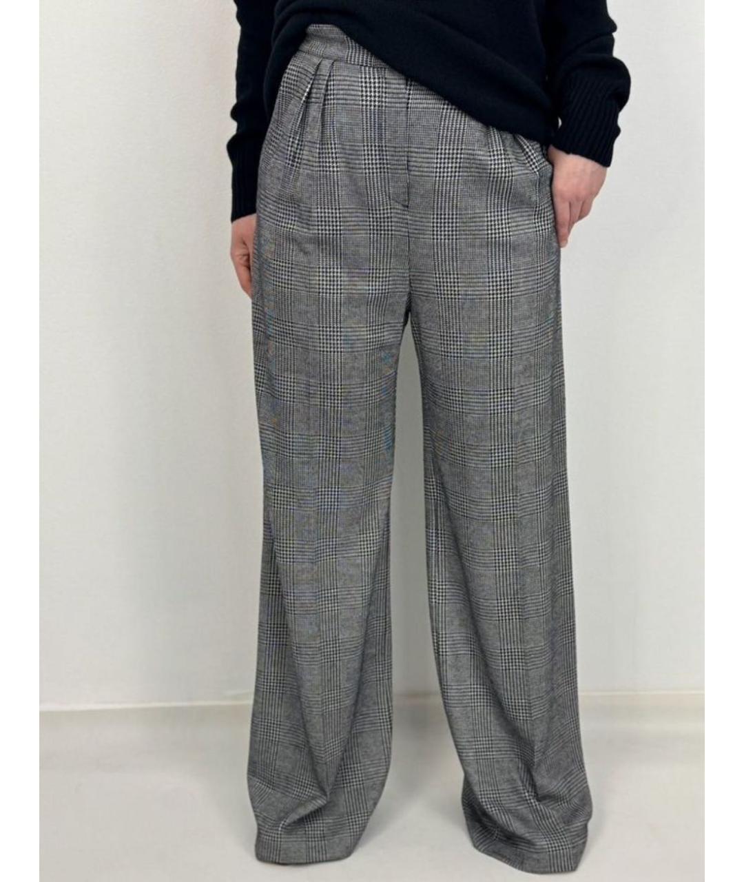 MAX MARA Серые вискозные прямые брюки, фото 8