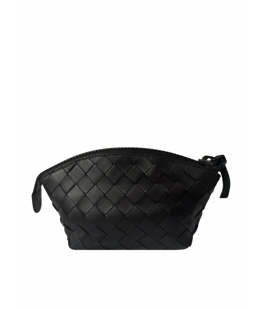 BOTTEGA VENETA Черная кожаная косметичка, фото 1