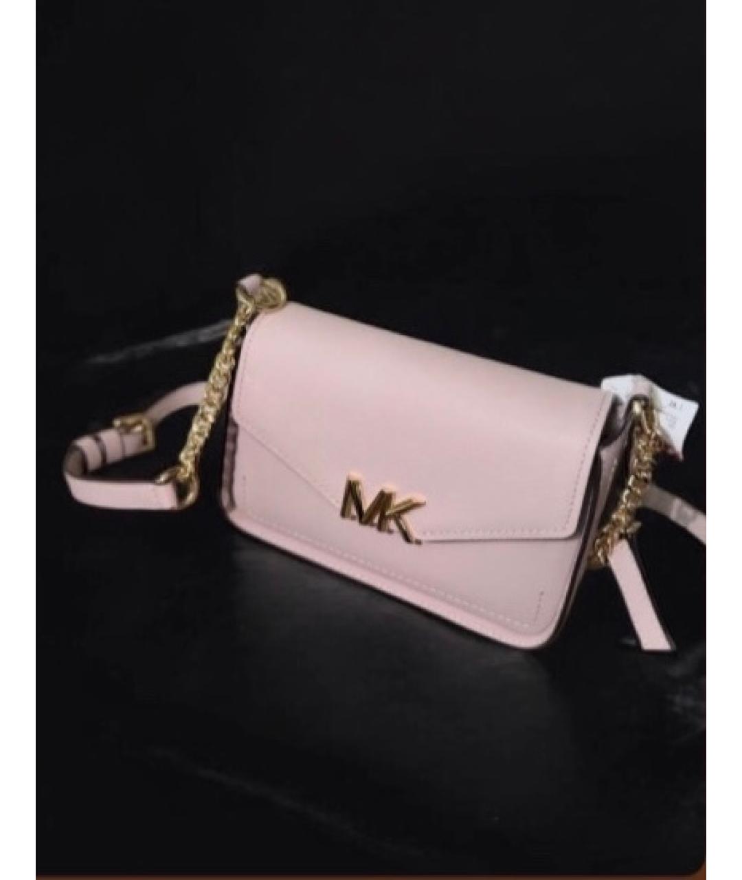 MICHAEL KORS Розовая кожаная сумка через плечо, фото 2