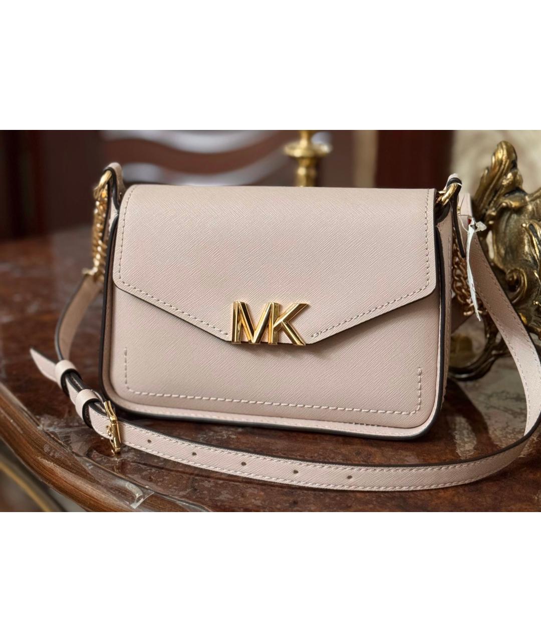MICHAEL KORS Розовая кожаная сумка через плечо, фото 3