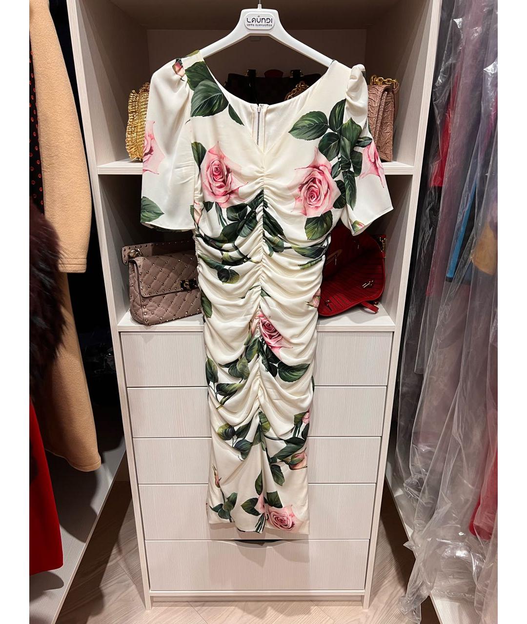 DOLCE&GABBANA Мульти шелковое повседневное платье, фото 4