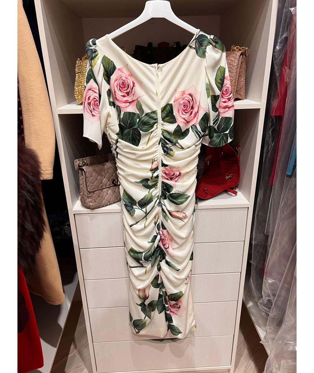 DOLCE&GABBANA Мульти шелковое повседневное платье, фото 3