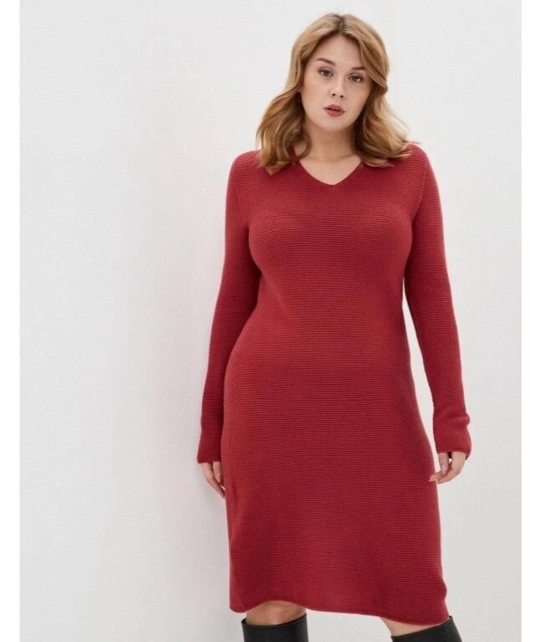 MAX MARA Красное шерстяное повседневное платье, фото 7