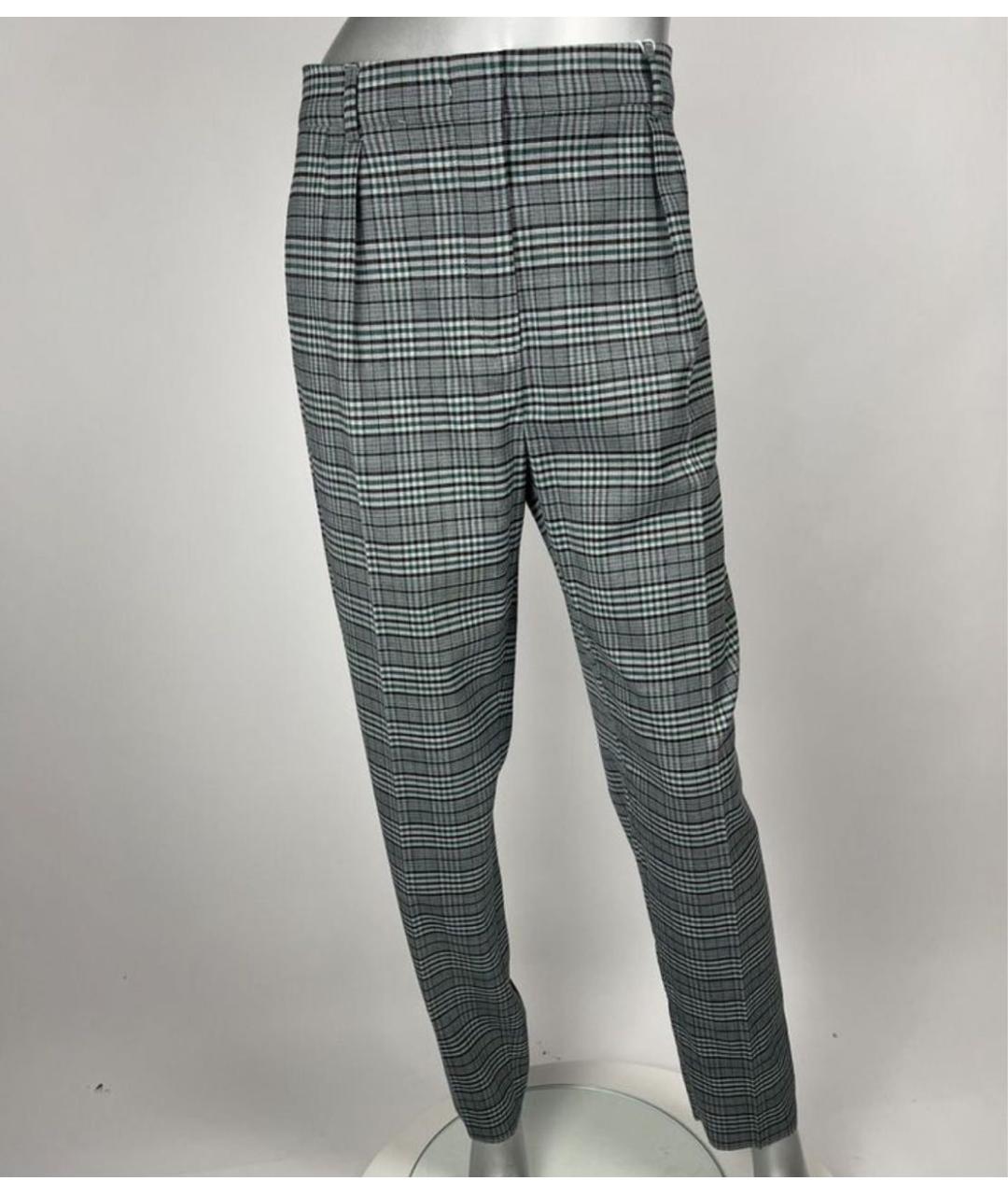 MAX MARA STUDIO Серые полиэстеровые прямые брюки, фото 8