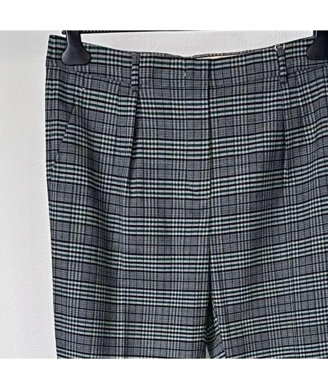 MAX MARA STUDIO Серые полиэстеровые прямые брюки, фото 2