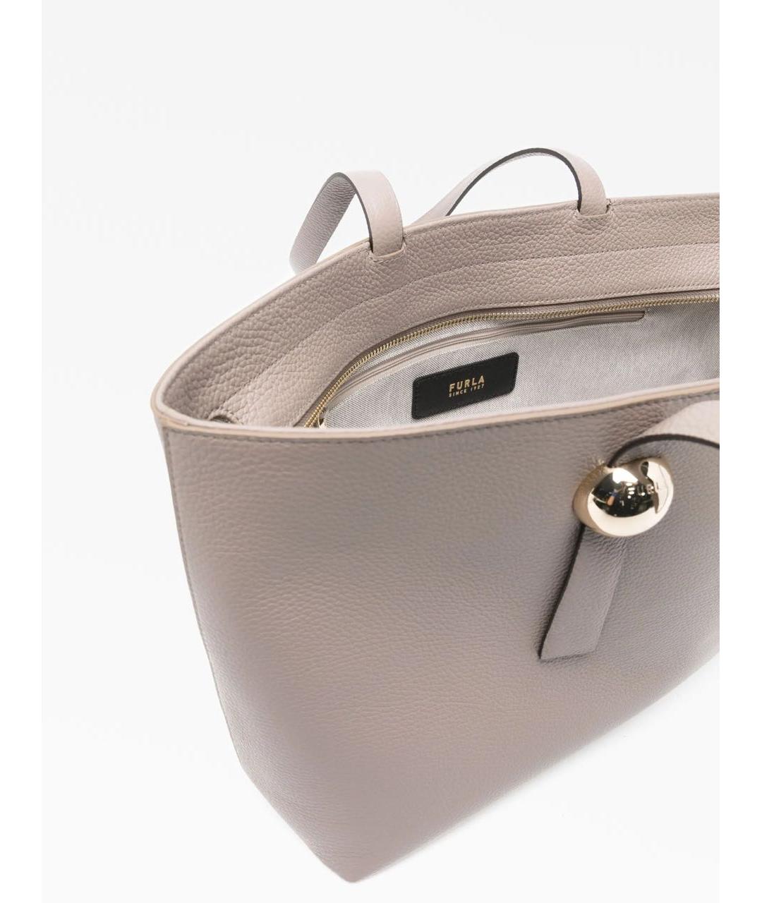 FURLA Бежевая кожаная сумка тоут, фото 4