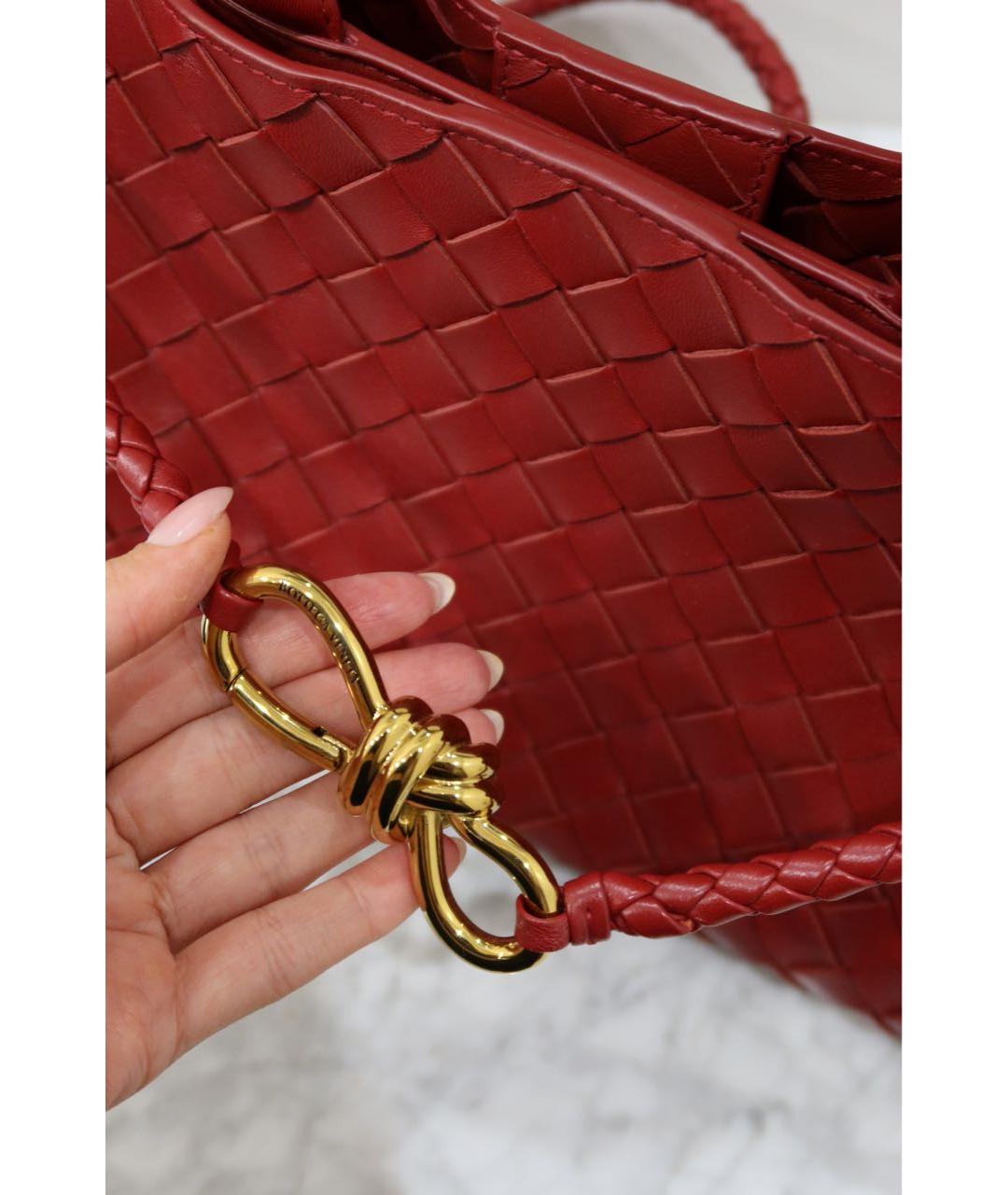 BOTTEGA VENETA Красная кожаная сумка с короткими ручками, фото 8