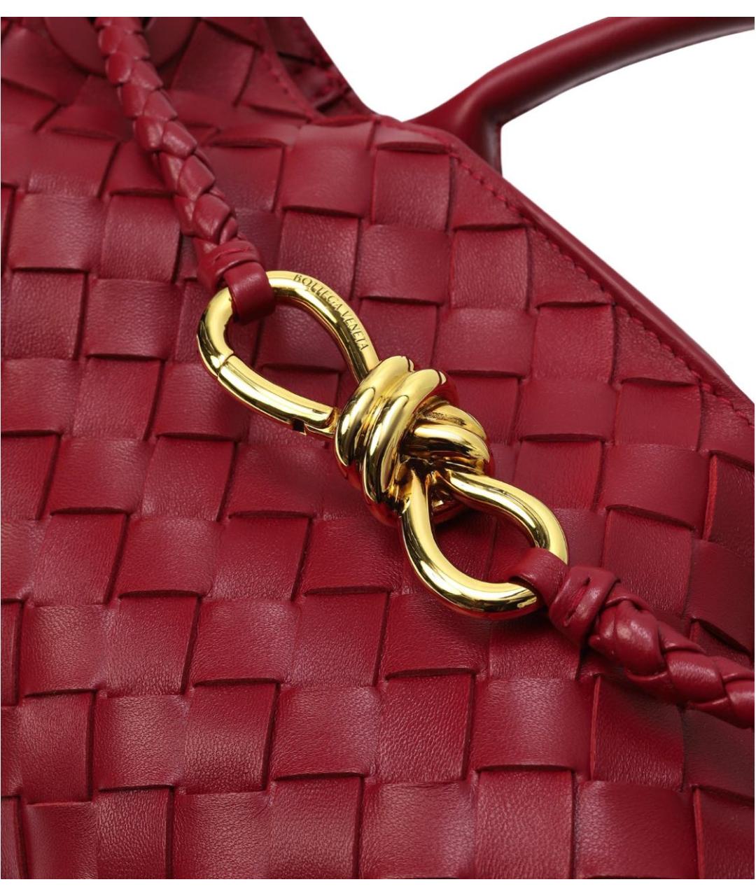 BOTTEGA VENETA Красная кожаная сумка с короткими ручками, фото 3