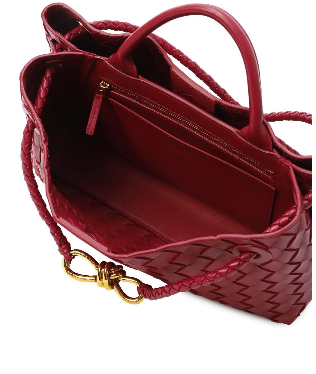BOTTEGA VENETA Красная кожаная сумка с короткими ручками, фото 4