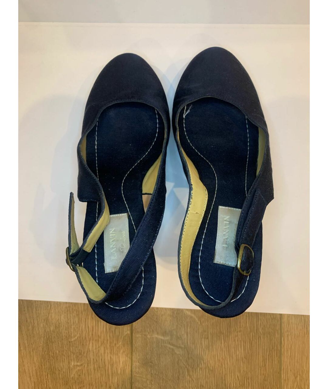 LANVIN Темно-синие текстильные туфли, фото 3