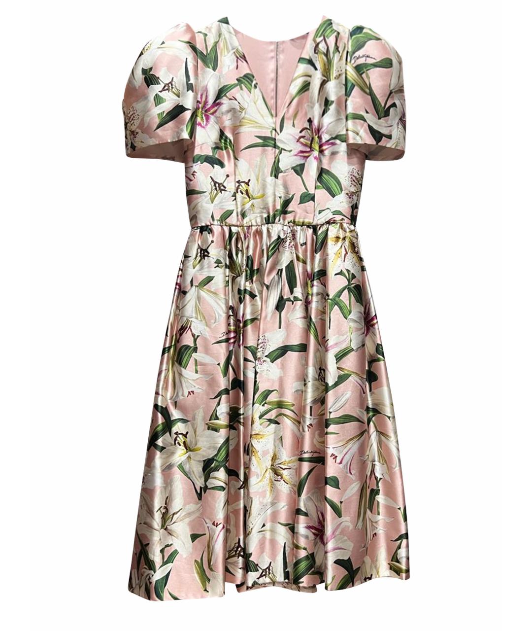 DOLCE&GABBANA Мульти шелковое повседневное платье, фото 1