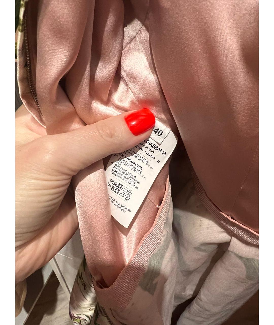 DOLCE&GABBANA Мульти шелковое повседневное платье, фото 4