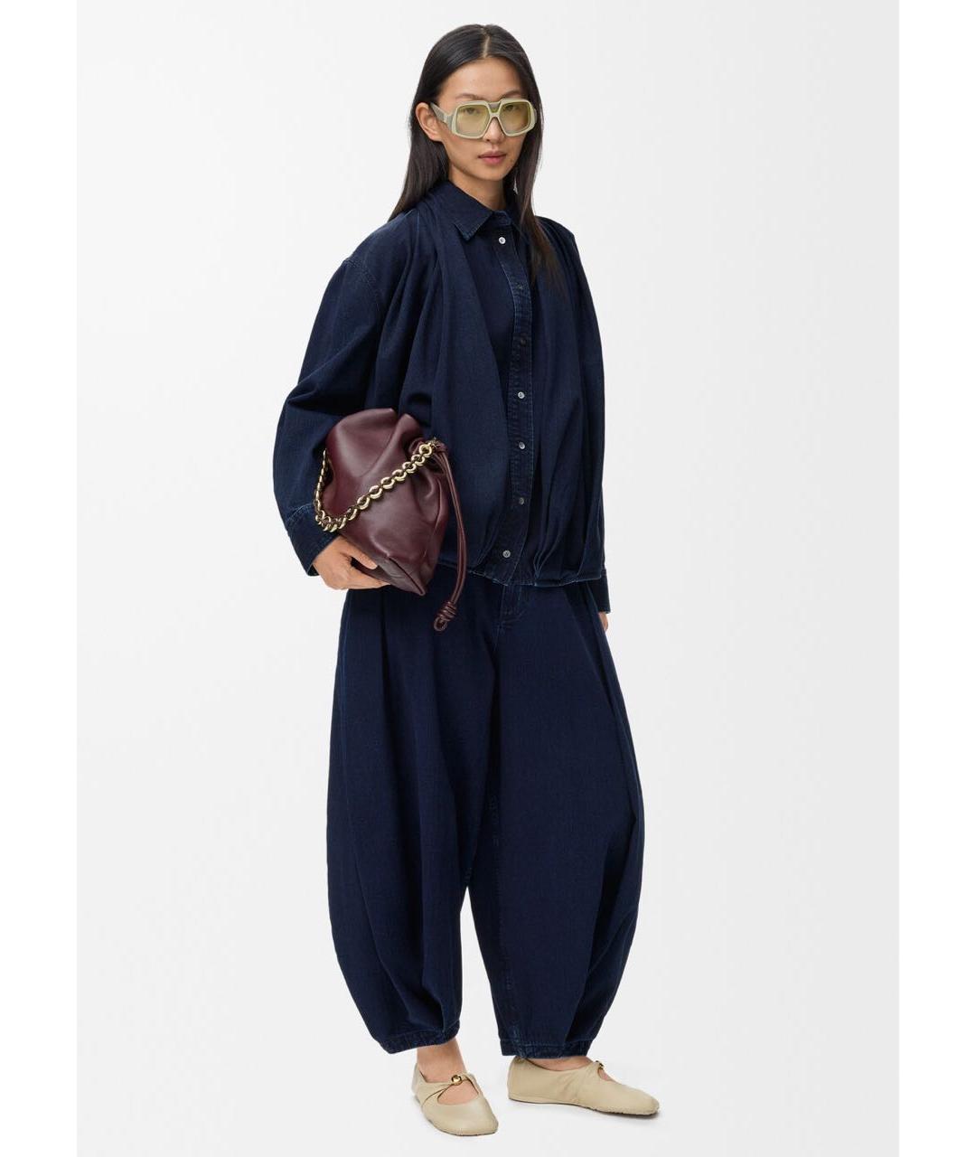 LOEWE Темно-синие хлопковые джинсы слим, фото 2