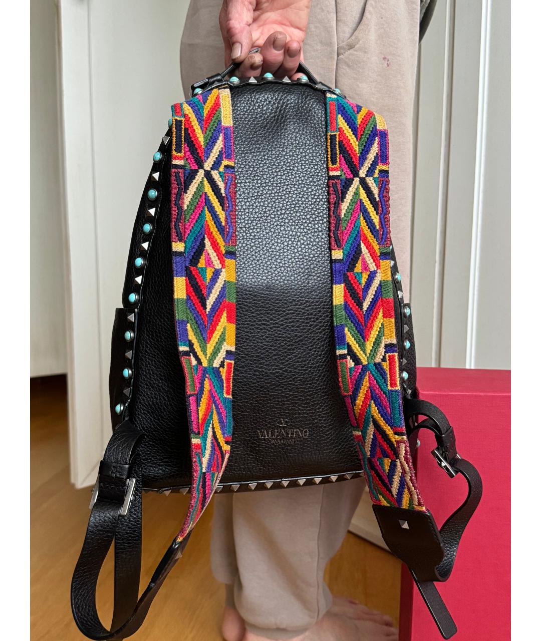 VALENTINO Черный кожаный рюкзак, фото 3