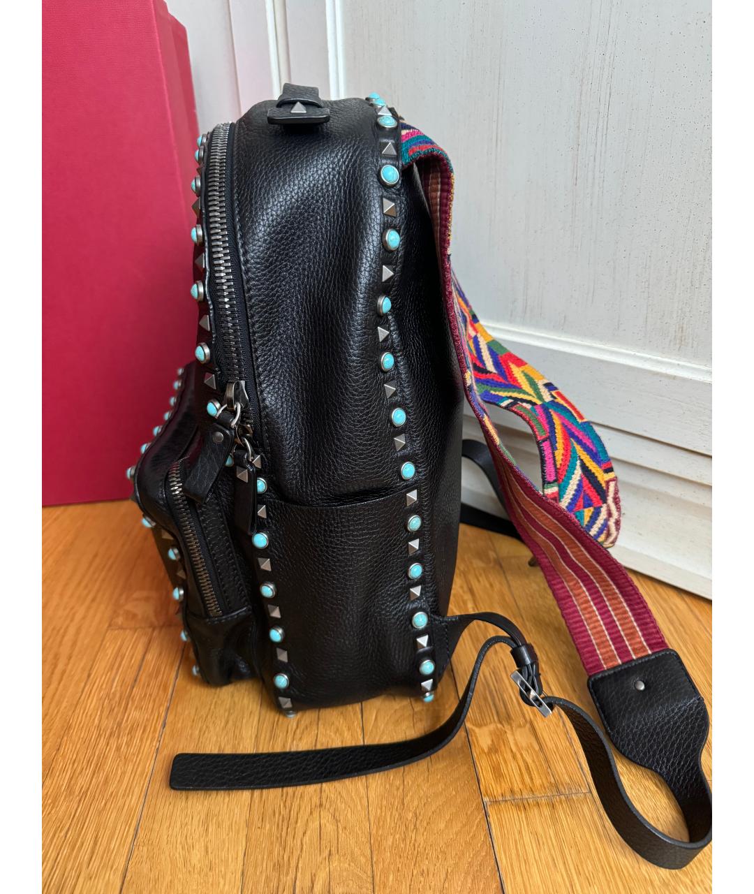 VALENTINO Черный кожаный рюкзак, фото 2