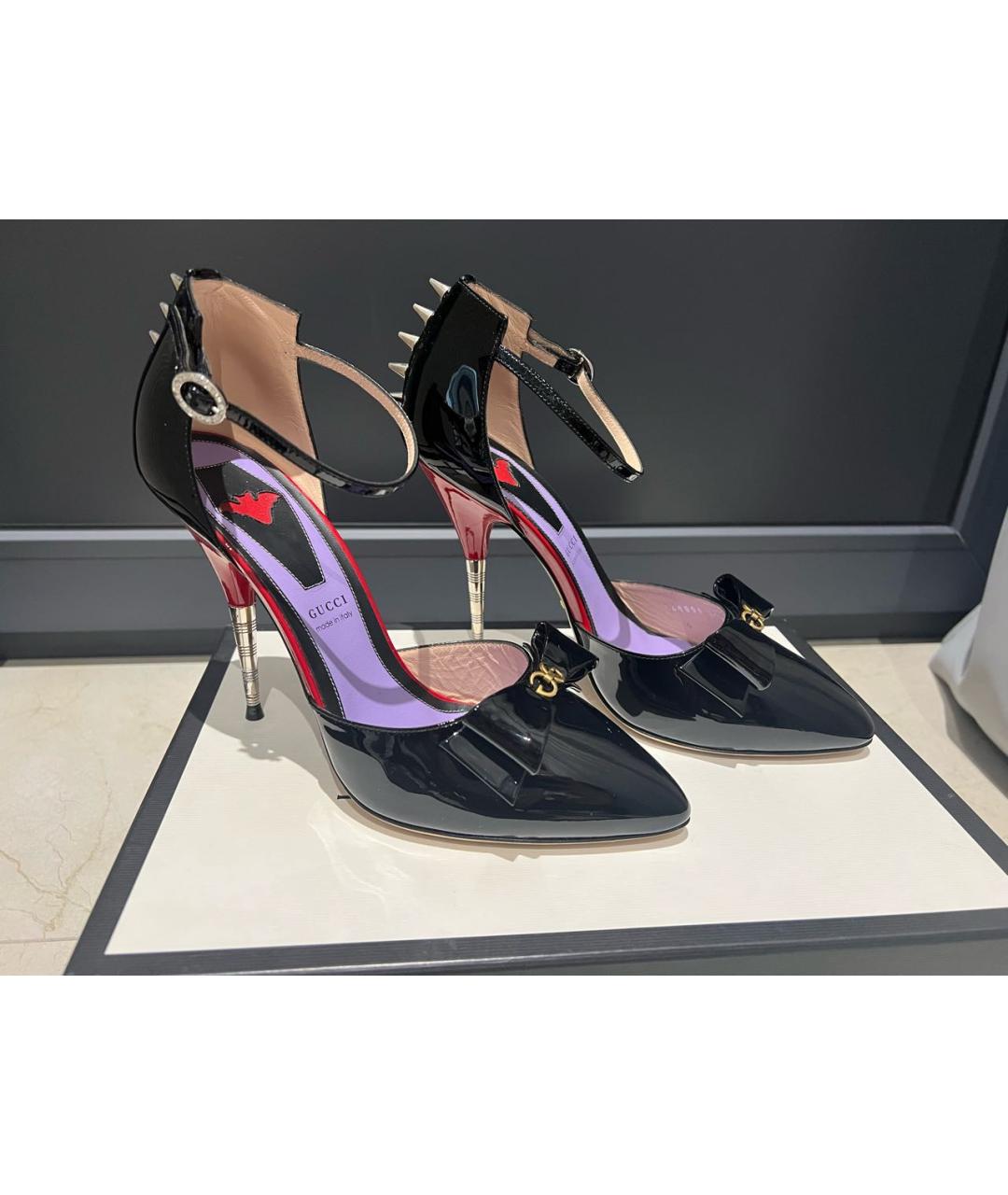 GUCCI Черные туфли из лакированной кожи, фото 6