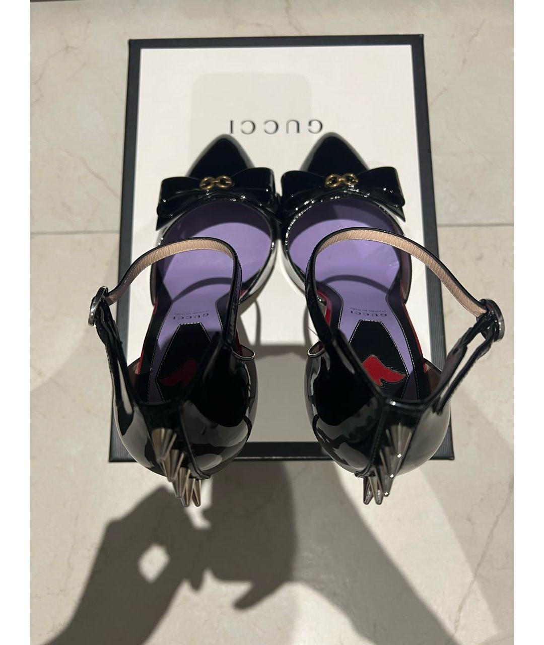 GUCCI Черные туфли из лакированной кожи, фото 3