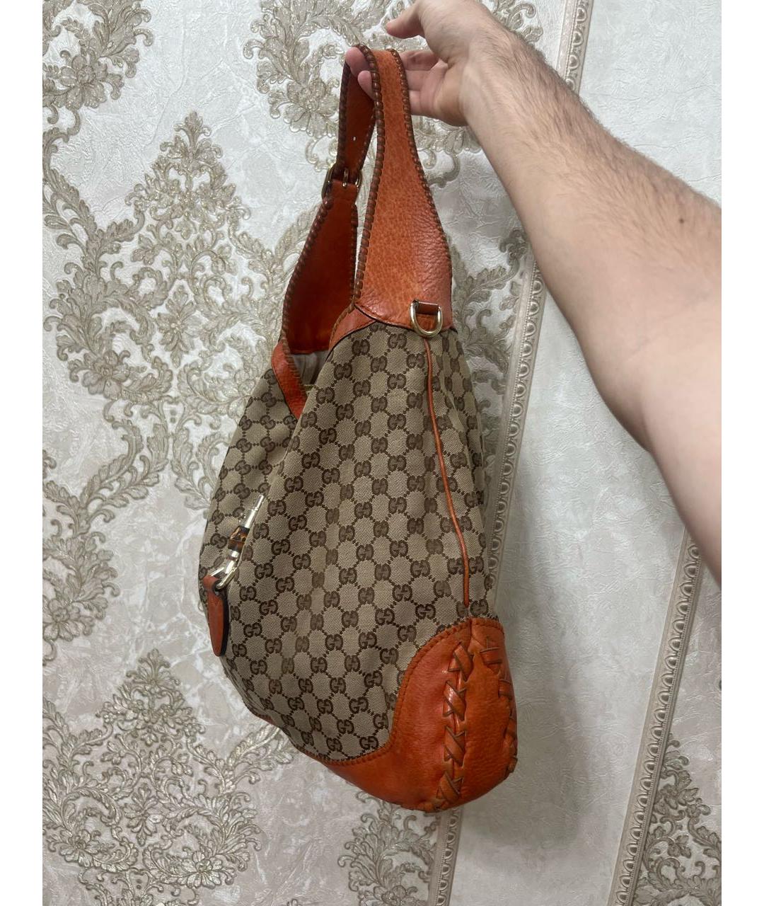 GUCCI Коричневая кожаная сумка через плечо, фото 2