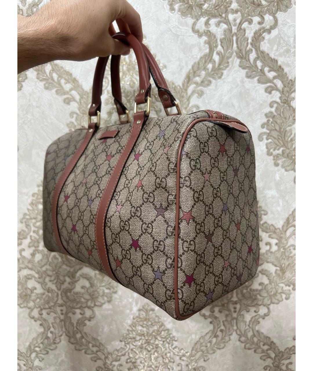 GUCCI Коричневая кожаная сумка с короткими ручками, фото 2