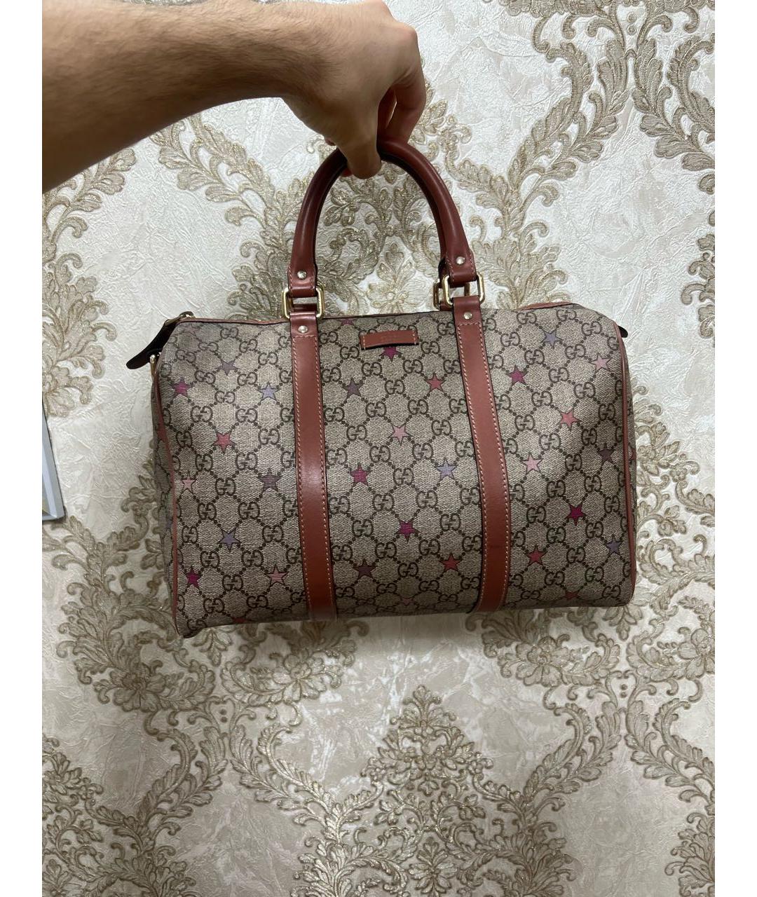 GUCCI Коричневая кожаная сумка с короткими ручками, фото 6