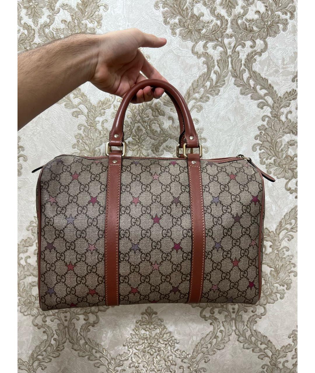 GUCCI Коричневая кожаная сумка с короткими ручками, фото 3