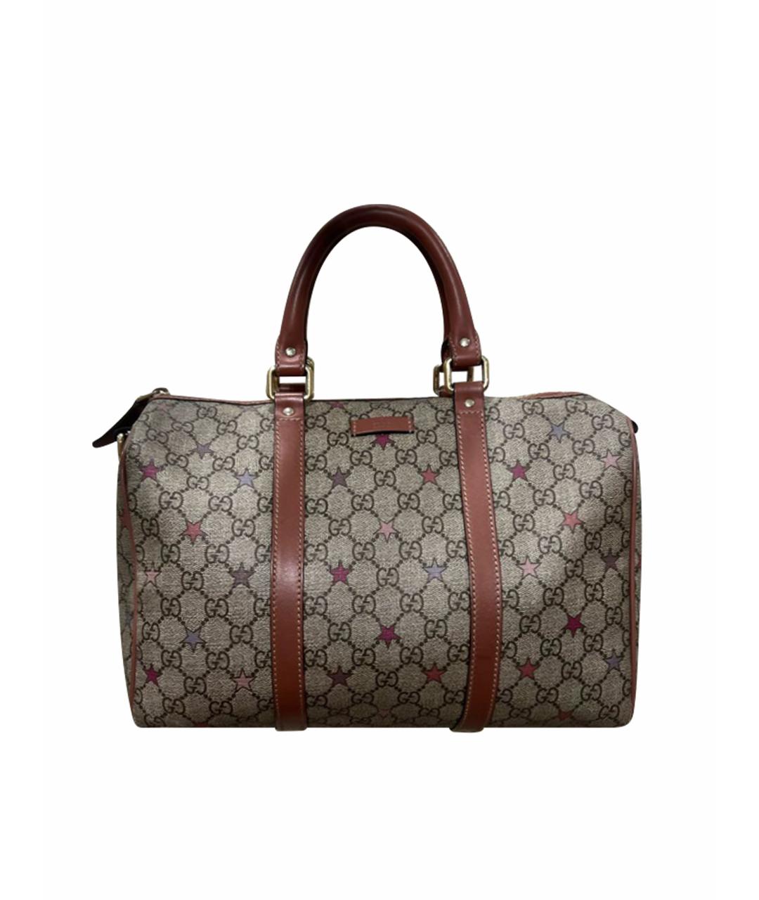 GUCCI Коричневая кожаная сумка с короткими ручками, фото 1