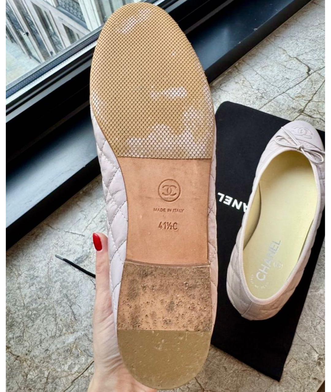 CHANEL Розовые кожаные балетки, фото 5