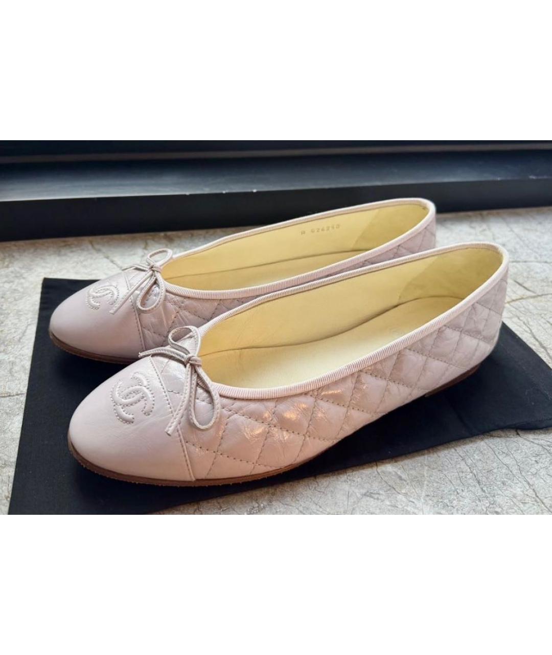 CHANEL Розовые кожаные балетки, фото 8