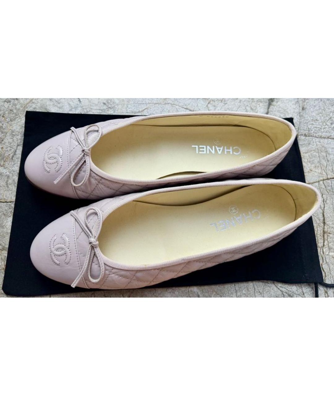 CHANEL Розовые кожаные балетки, фото 2