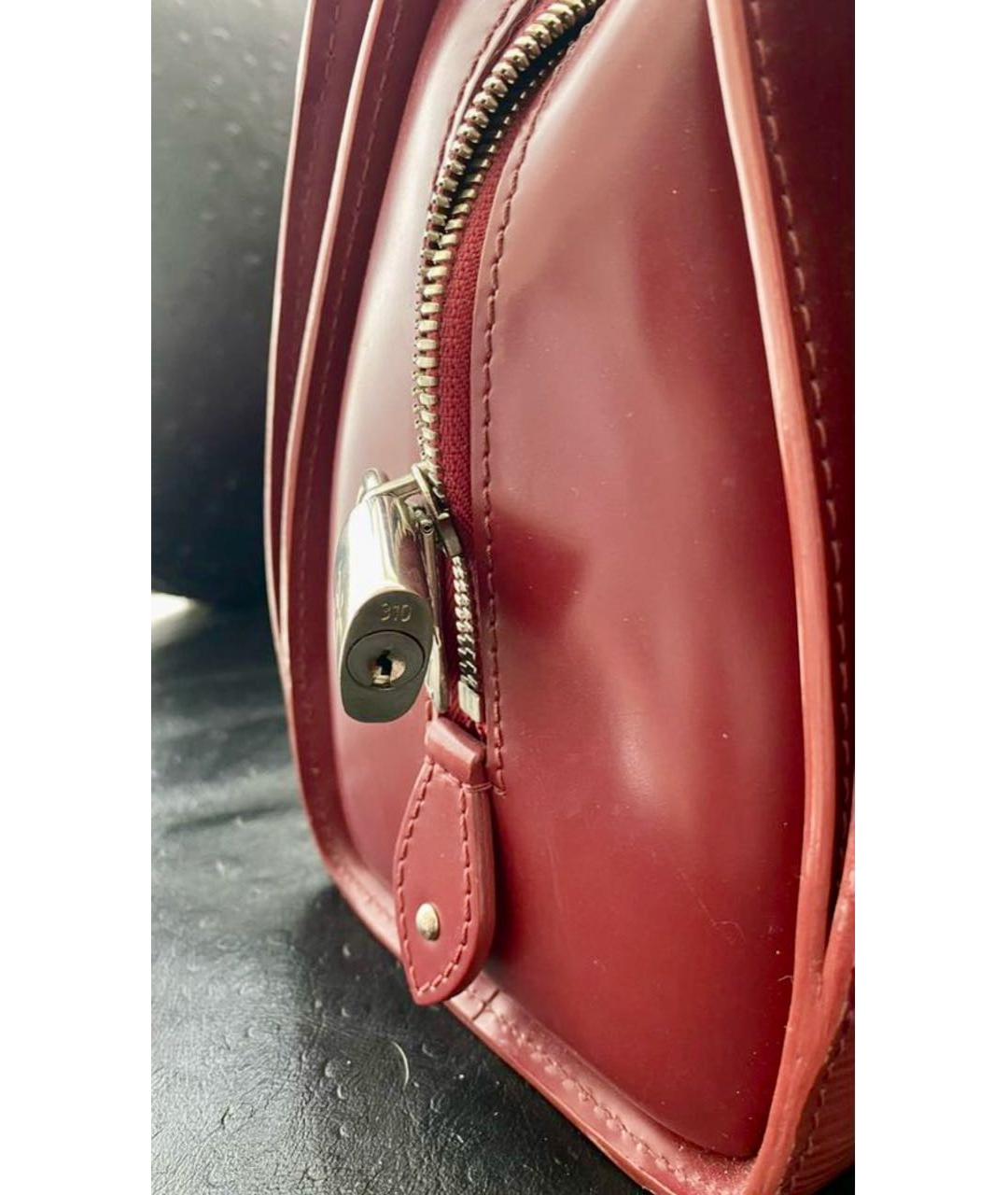 LOUIS VUITTON Бордовая кожаная сумка тоут, фото 5